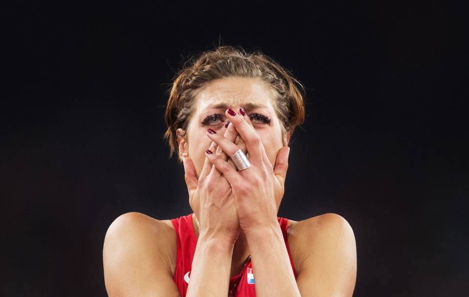 Joel Marklund - La croata Blanka Vlasic si dispera durante la finale femminile di salto in alto ai Mondiali di atletica di Beijing (Cina) il 29 agosto 2015.
